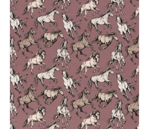 Jersey - Pferde dunkelrosa